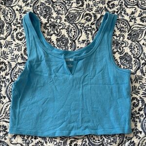 Wild Fable Blue Cut Out Crop Tank Top